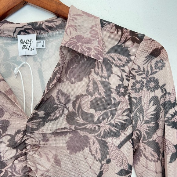 Princess Polly Carnival Long Sleeve Sheer Mesh Shirt - Picture 5 of 16